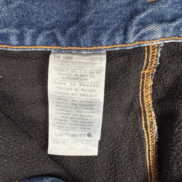 Carhartt Men's Relaxed Fit Straight Leg Fleece Lined Pants Size 34 x 30 - Picture 6 of 9